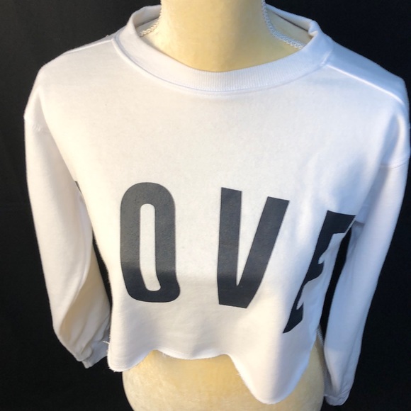 New Style!!! Love Crop Top Sweater Soft And Comfy - Picture 3 of 6